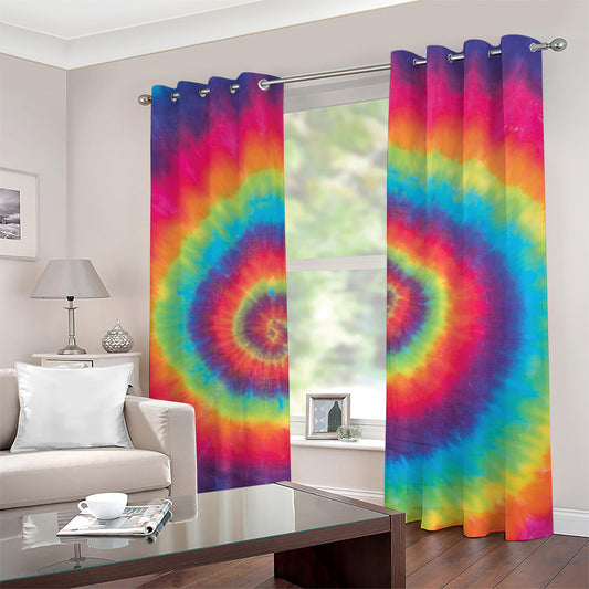 Tie Dye Print Grommet Curtains
