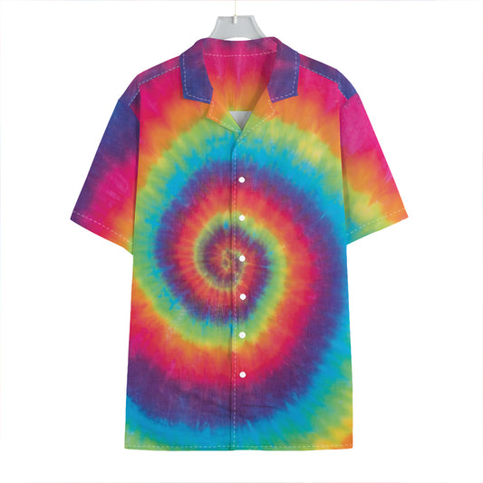 Tie Dye Print Hawaiian Shirt