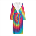 Tie Dye Print Hooded Bathrobe