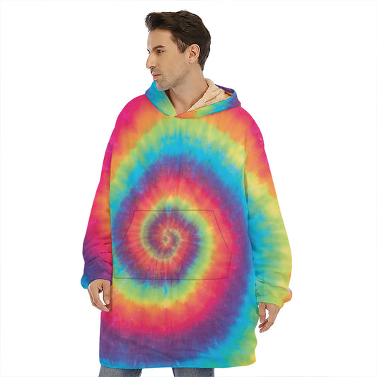 Tie Dye Print Hoodie Blanket