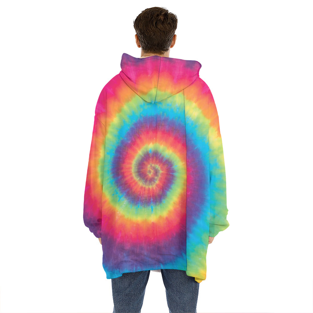 Tie Dye Print Hoodie Blanket