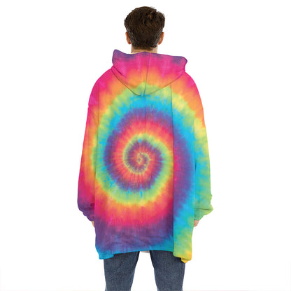 Tie Dye Print Hoodie Blanket