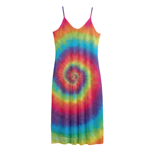 Tie Dye Print Jersey Midi Cami Dress