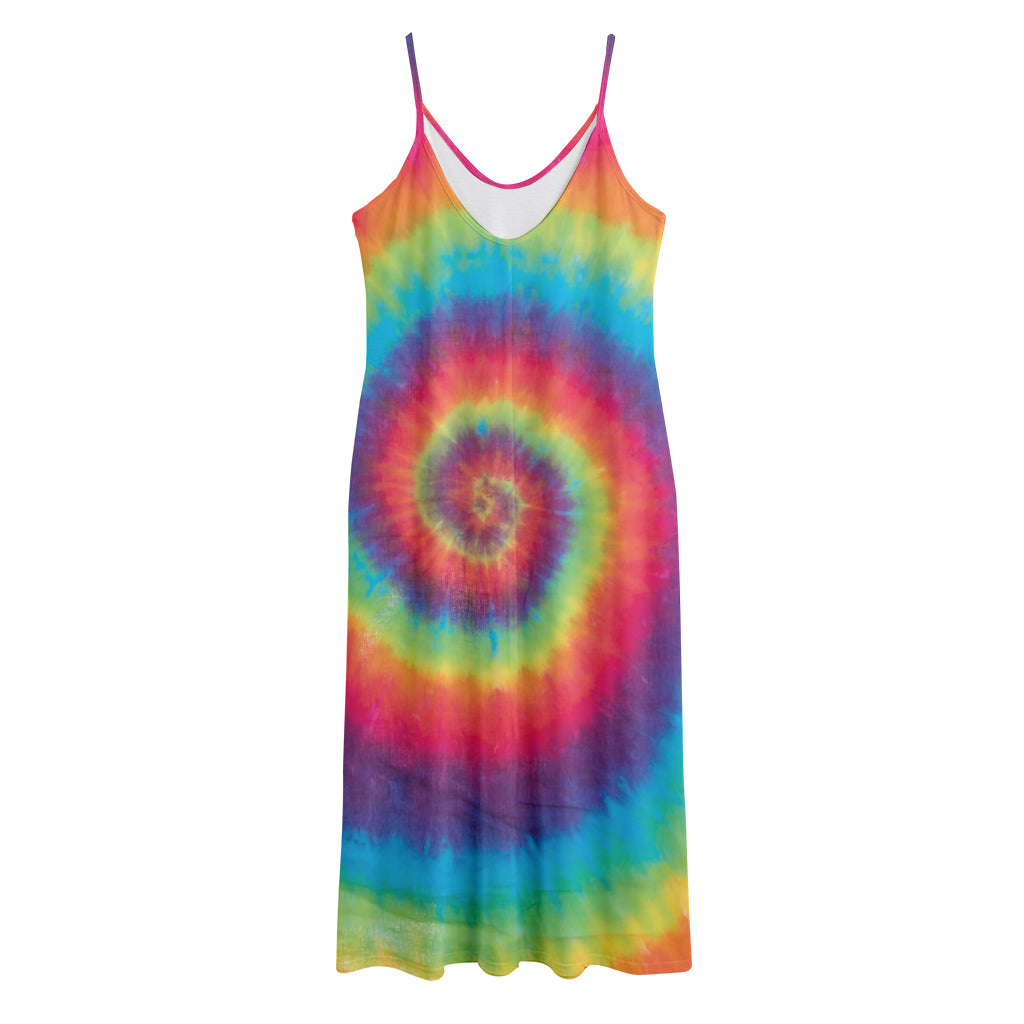 Tie Dye Print Jersey Midi Cami Dress