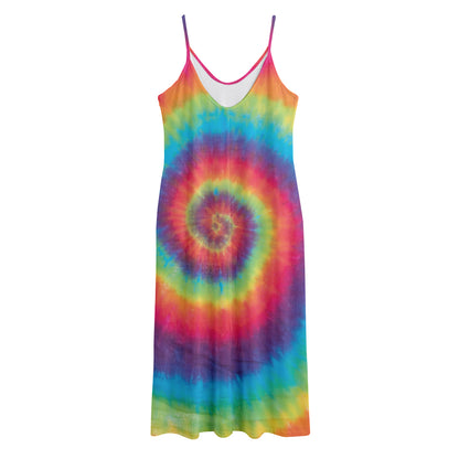 Tie Dye Print Jersey Midi Cami Dress