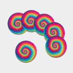 Tie Dye Print Leather Coaster Set