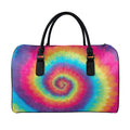 Tie Dye Print Leather Duffel Bag