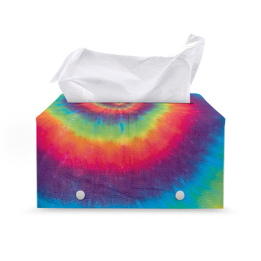 Tie Dye Print Leather Tissue Box Cover