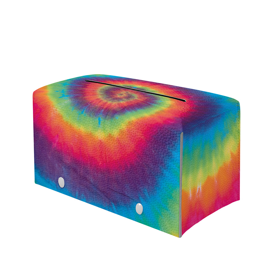 Tie Dye Print Leather Tissue Box Cover