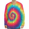 Tie Dye Print Long Sleeve Baseball Jersey