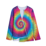 Tie Dye Print Long Sleeve Short Coat