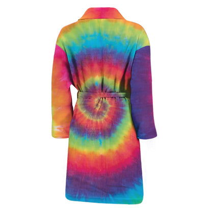 Tie Dye Print Men's Bathrobe