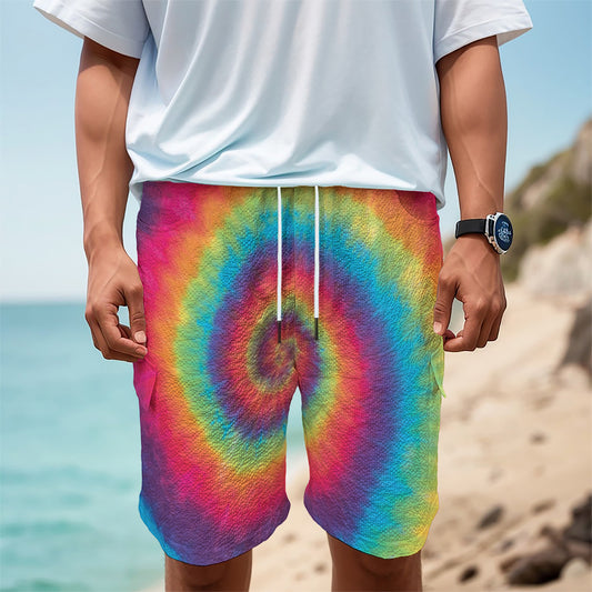 Tie Dye Print Men's Cargo Shorts