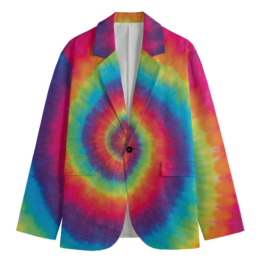 Tie Dye Print Men's Cotton Blazer