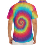 Tie Dye Print Men's Deep V-Neck Shirt