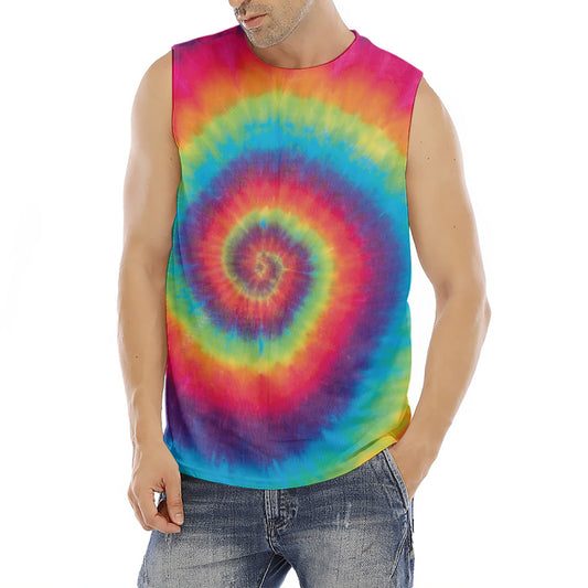 Tie Dye Print Men's Fitness Tank Top