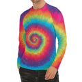 Tie Dye Print Men's Long Sleeve Rash Guard