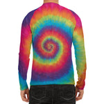Tie Dye Print Men's Long Sleeve Rash Guard