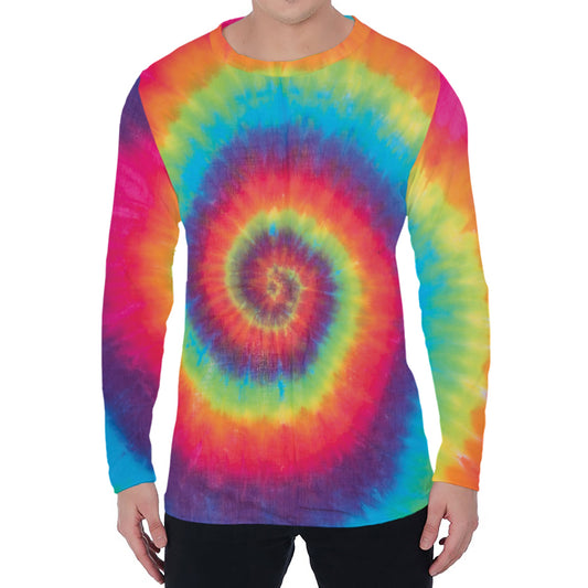 Tie Dye Print Men's Long Sleeve T-Shirt