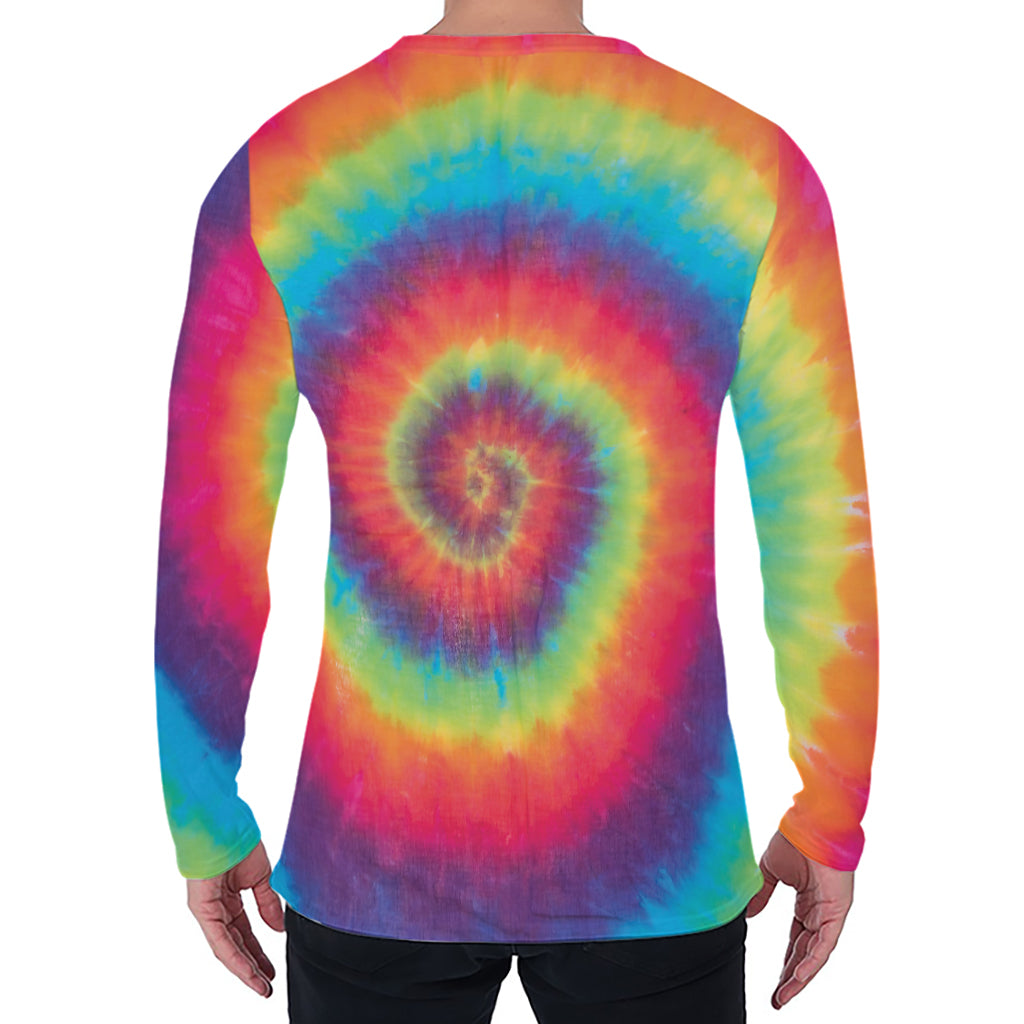 Tie Dye Print Men's Long Sleeve T-Shirt
