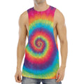Tie Dye Print Men's Muscle Tank Top