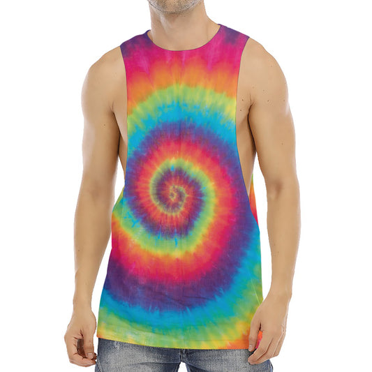 Tie Dye Print Men's Muscle Tank Top
