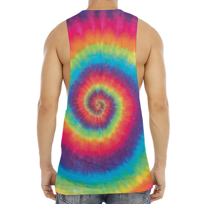Tie Dye Print Men's Muscle Tank Top