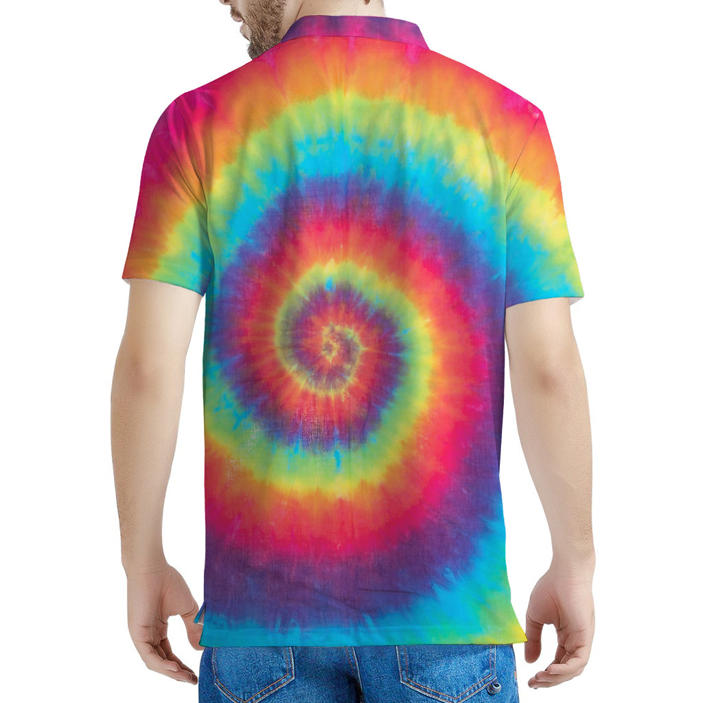 Tie Dye Print Men's Polo Shirt