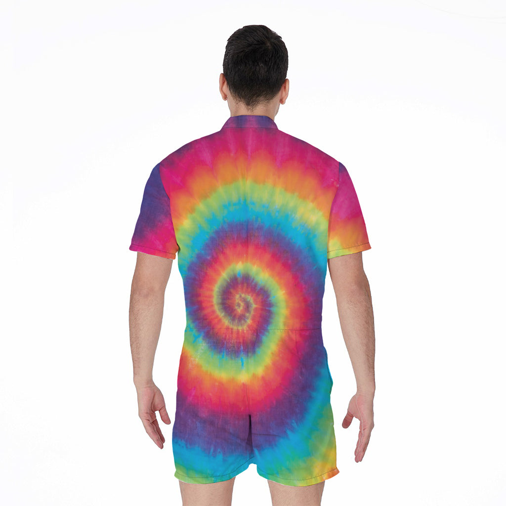 Tie Dye Print Men's Rompers