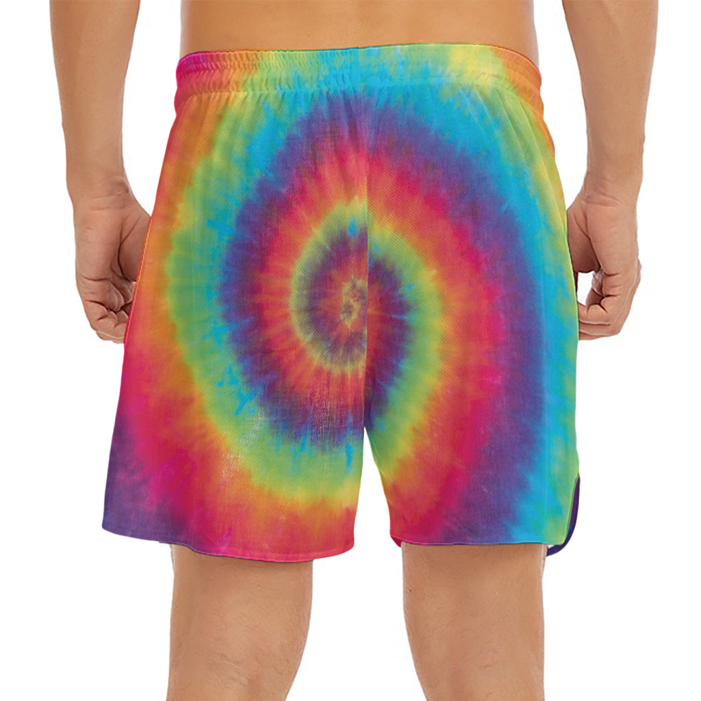 Tie Dye Print Men's Split Running Shorts