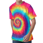 Tie Dye Print Men's Velvet T-Shirt