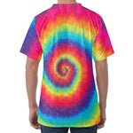 Tie Dye Print Men's Velvet T-Shirt