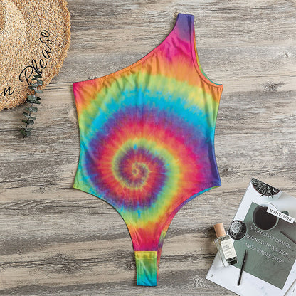Tie Dye Print One Shoulder Bodysuit