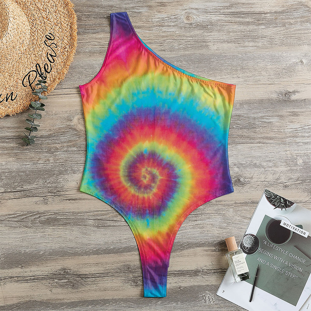Tie Dye Print One Shoulder Bodysuit