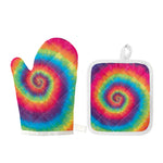 Tie Dye Print Oven Mitt And Pot Holder Set