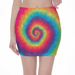 Tie Dye Print Pencil Mini Skirt