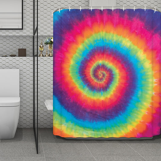 Tie Dye Print Polyester Shower Curtain