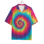 Tie Dye Print Rayon Hawaiian Shirt