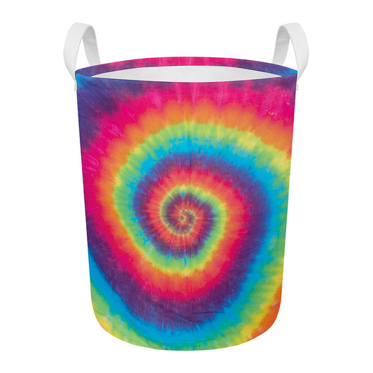 Tie Dye Print Round Laundry Basket