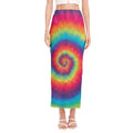 Tie Dye Print Side Slit Maxi Skirt