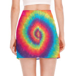 Tie Dye Print Side Slit Mini Skirt