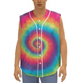 Tie Dye Print Sleeveless Baseball Jersey