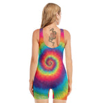 Tie Dye Print Sleeveless One Piece Swimsuit