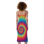Tie Dye Print Slim Fit Midi Cami Dress