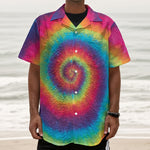 Tie Dye Print Textured Short Sleeve Shirt