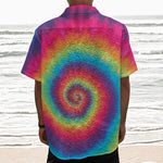 Tie Dye Print Textured Short Sleeve Shirt