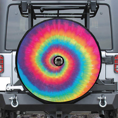 Tie Dye Print Tire Cover With Camera Hole