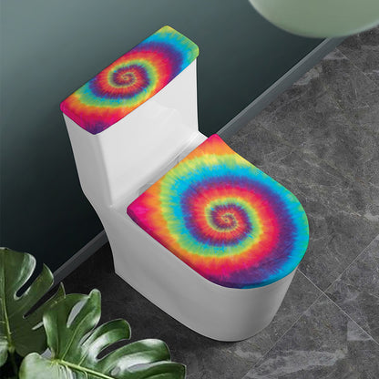 Tie Dye Print Toilet Lid And Tank Cover Set