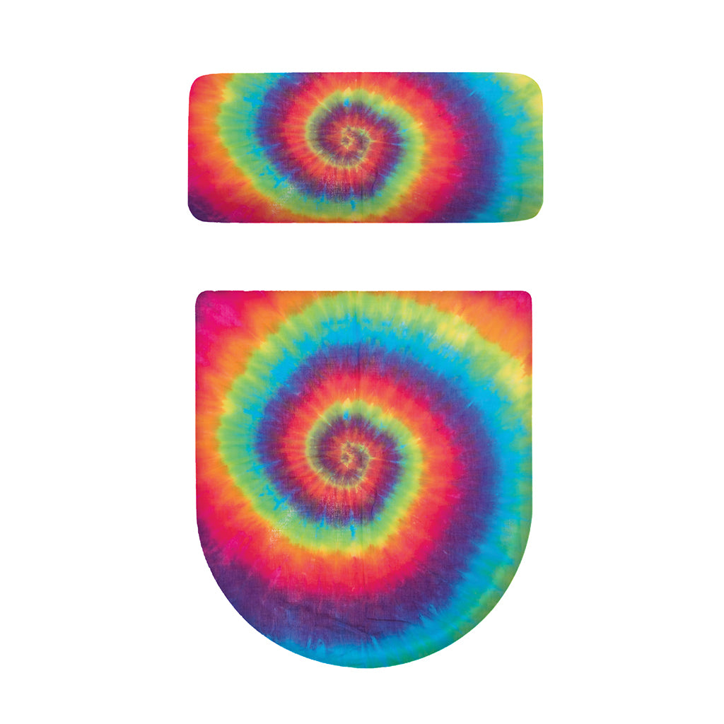 Tie Dye Print Toilet Lid And Tank Cover Set