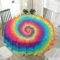 Tie Dye Print Waterproof Round Tablecloth